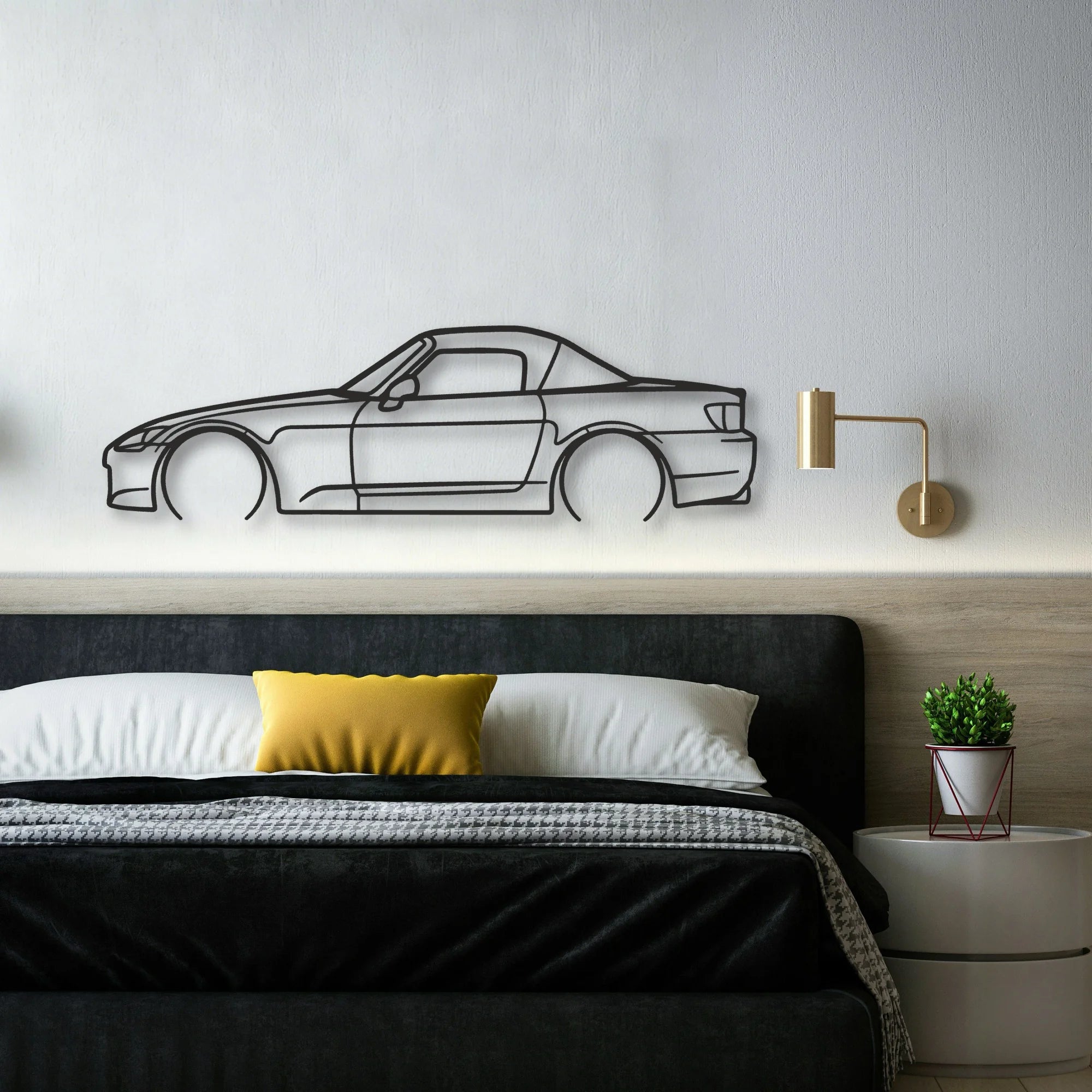 Honda S2000 Classic Silhouette Metal Wall Art - Automotive Garage Decor