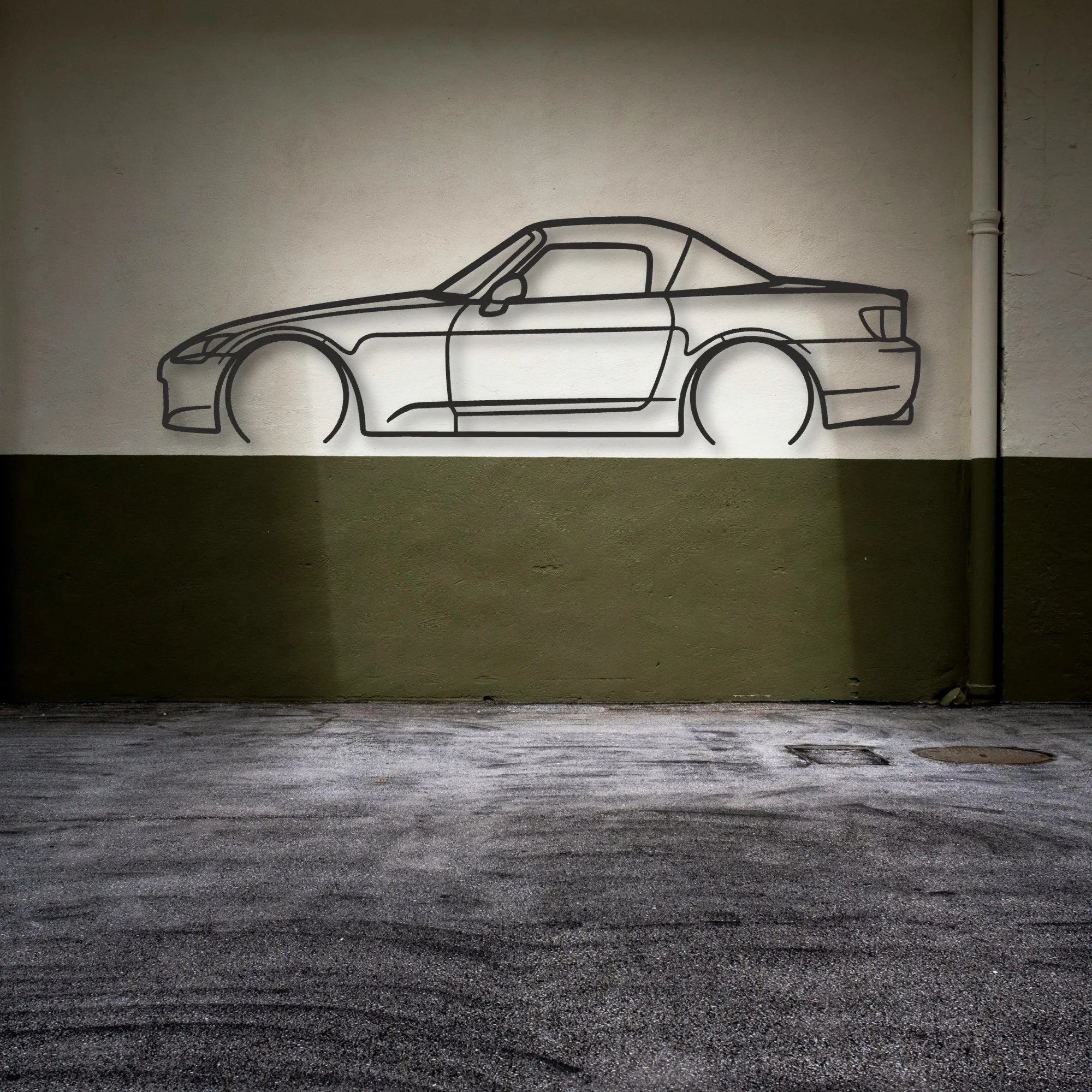 Honda S2000 Classic Silhouette Metal Wall Art - Automotive Garage Decor