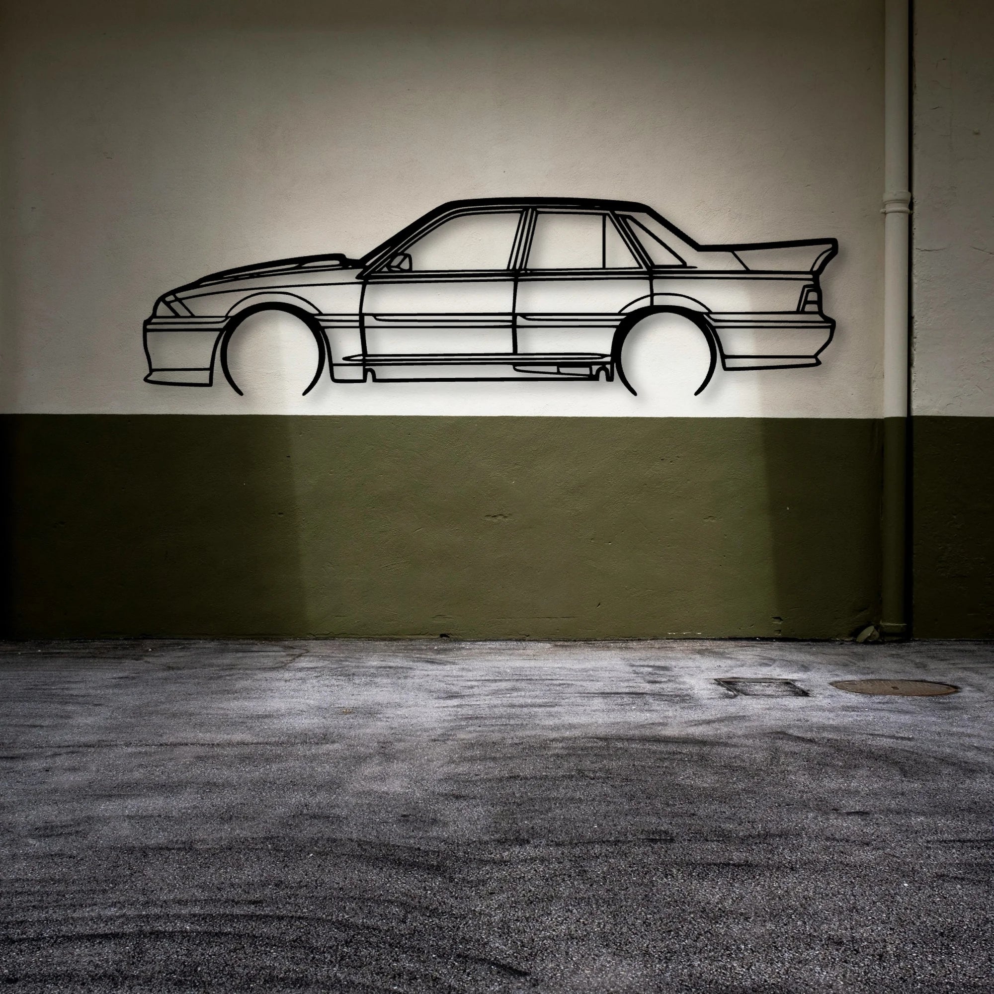 Hsv VL SS 1988 Classic Silhouette Metal Wall Art - Automotive Garage Decor