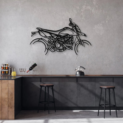 Hyper Motard 950 RVE Classic Motorcycle Silhouette Metal Wall Art - Moto Garage Decor