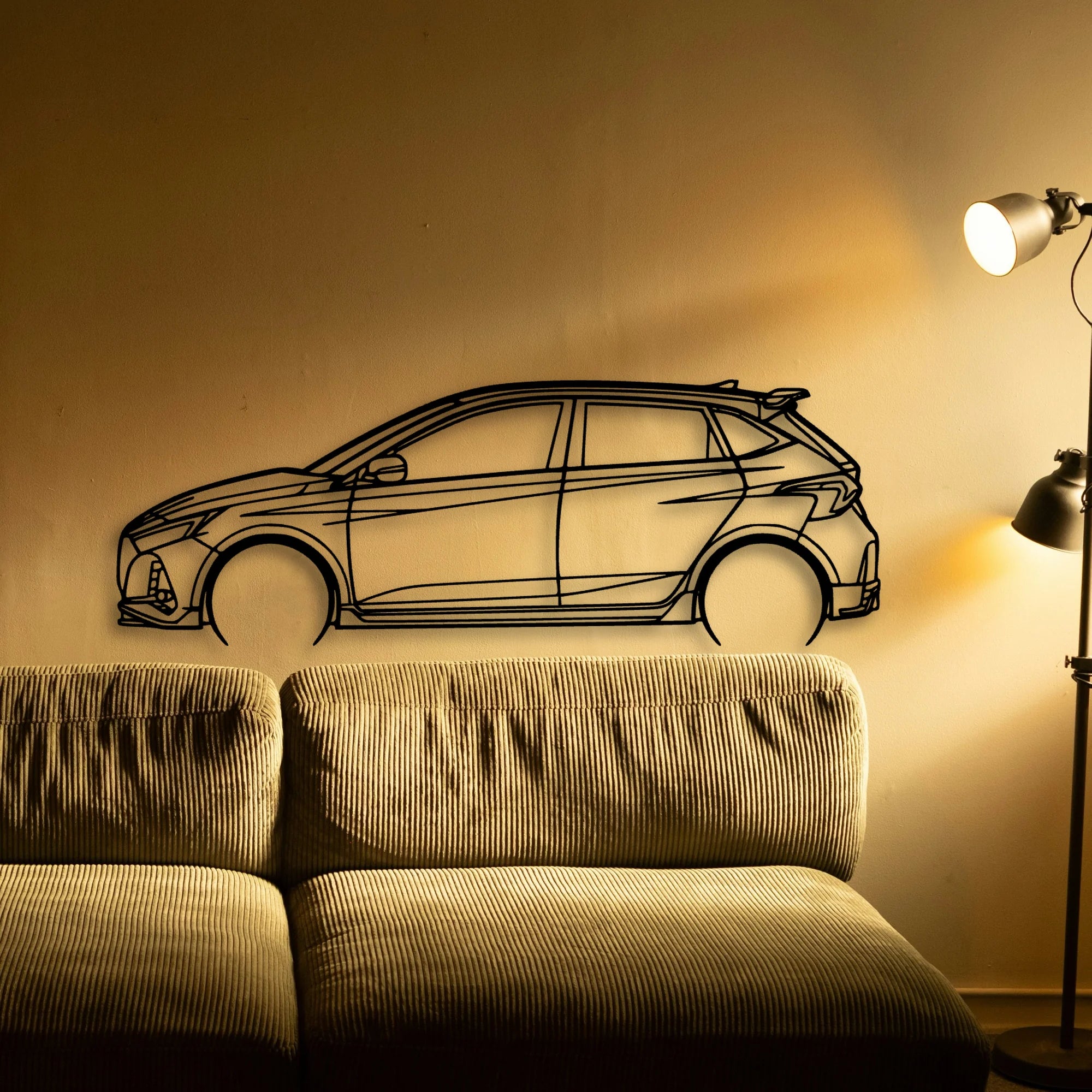 I20N 2022 Classic Silhouette Metal Wall Art - Automotive Garage Decor