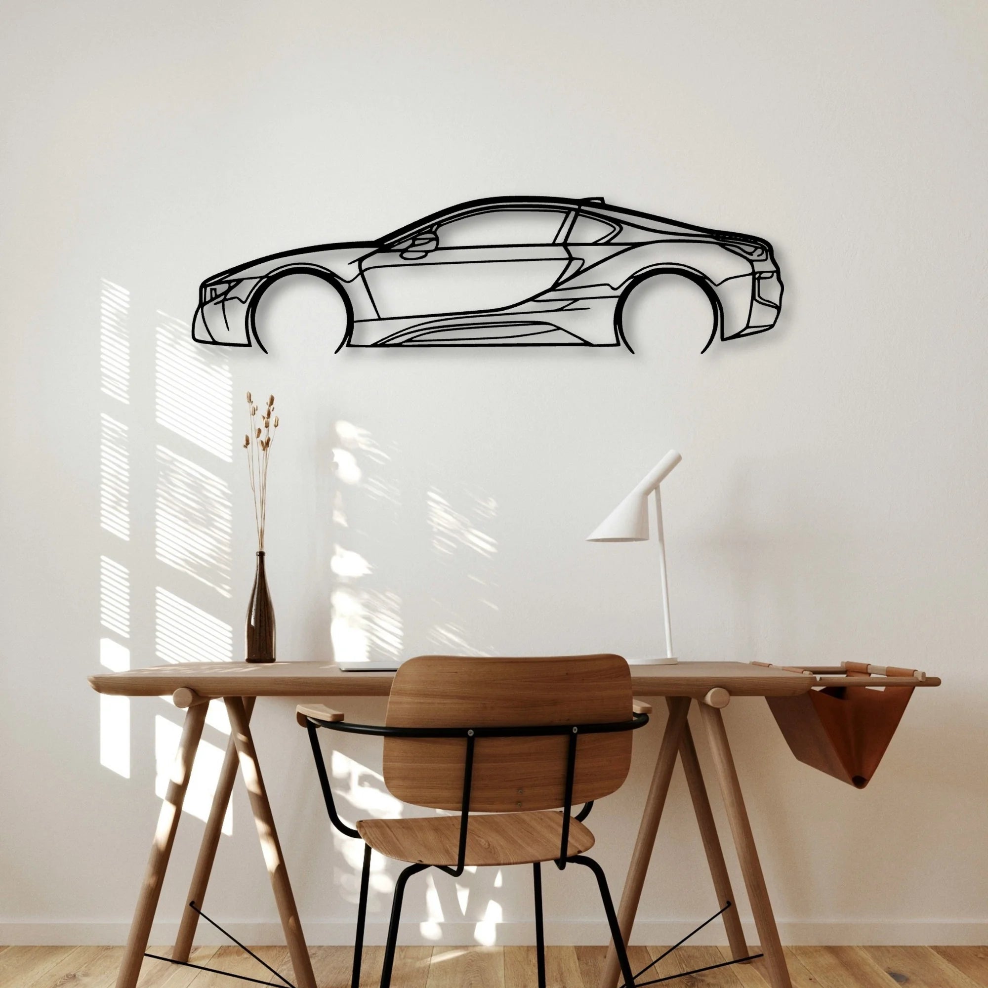I8 2 Classic Silhouette Metal Wall Art - Automotive Garage Decor