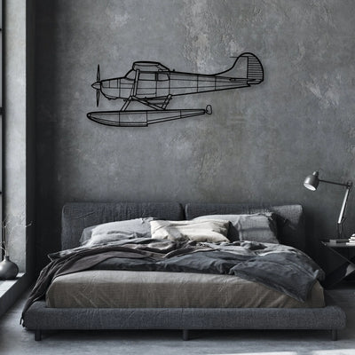 J-3 Cub Classic Aircraft Silhouette Metal Wall Art - Aviation Hangar Decor