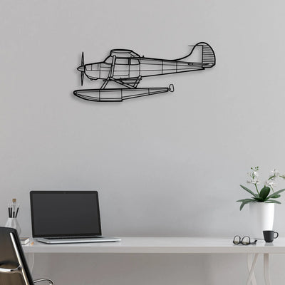 J-3 Cub Classic Aircraft Silhouette Metal Wall Art - Aviation Hangar Decor