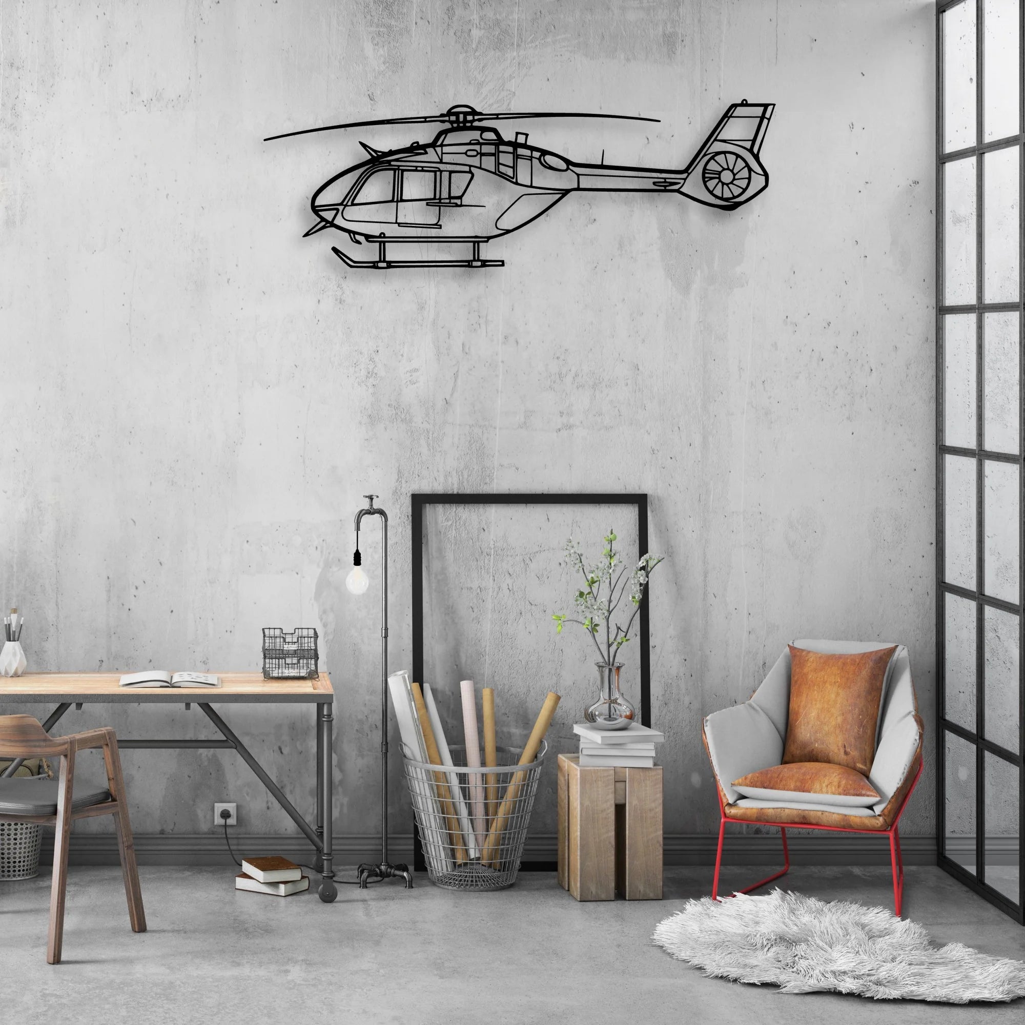 Juno HT1 Classic Aircraft Silhouette Metal Wall Art - Aviation Hangar Decor