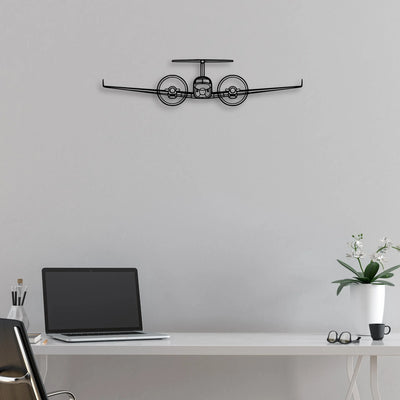 King AIR-350 2 Classic Aircraft Silhouette Metal Wall Art - Aviation Hangar Decor