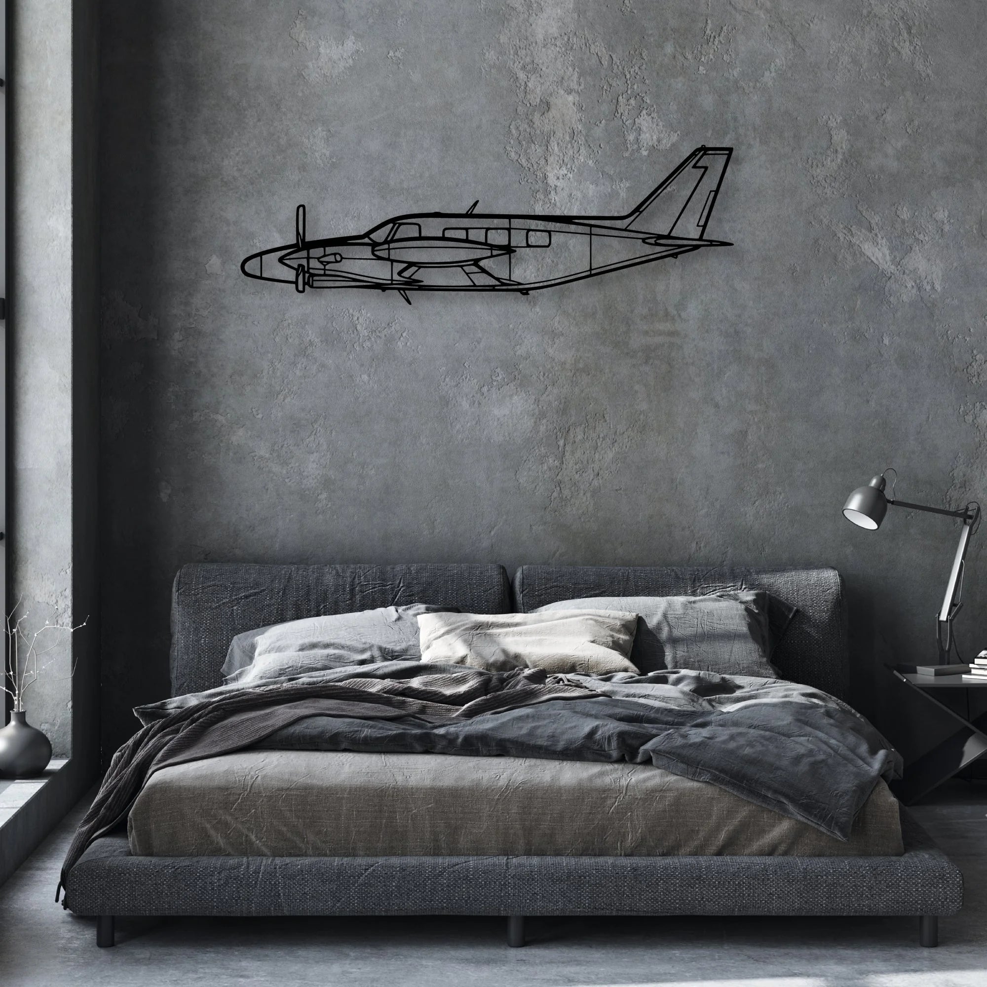 King Air C90 GTX Classic Aircraft Silhouette Metal Wall Art - Aviation Hangar Decor