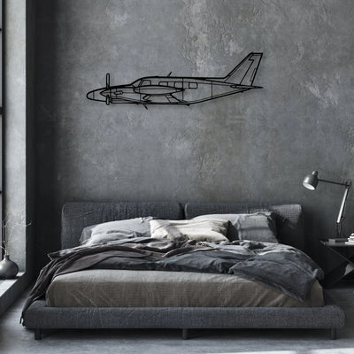 King Air C90 GTX Classic Aircraft Silhouette Metal Wall Art - Aviation Hangar Decor