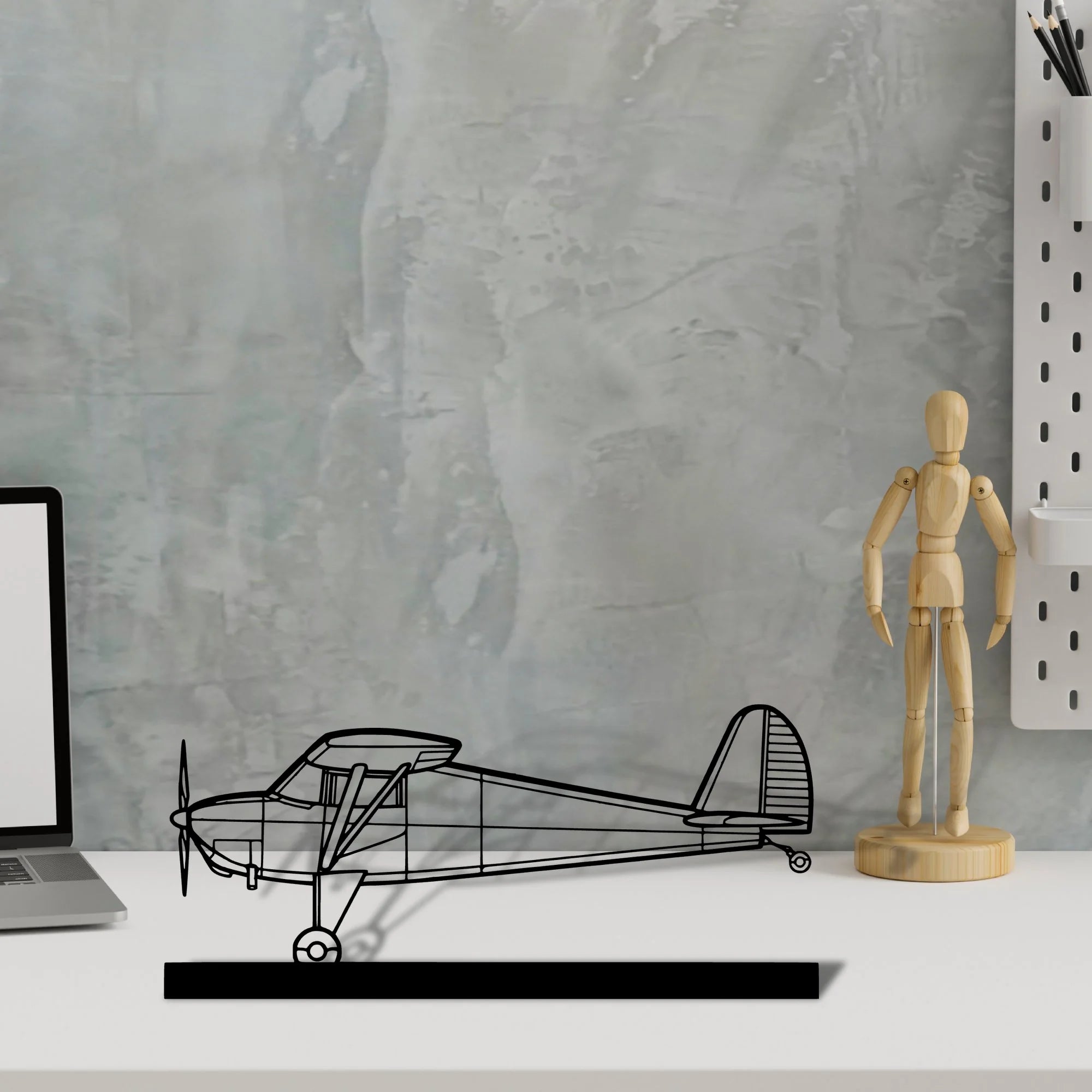 luscombe-8a-2 Silhouette Metal Art Stand - Aero Silhouette