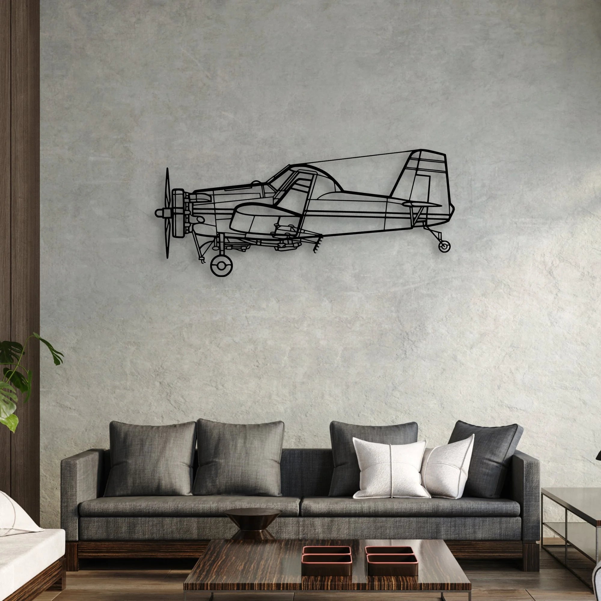 Luscombe 8A Classic Aircraft Silhouette Metal Wall Art - Aviation Hangar Decor