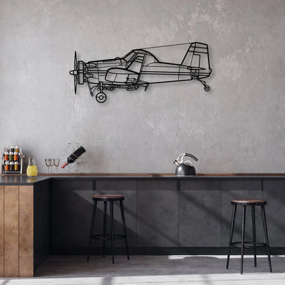 Luscombe 8A Classic Aircraft Silhouette Metal Wall Art - Aviation Hangar Decor