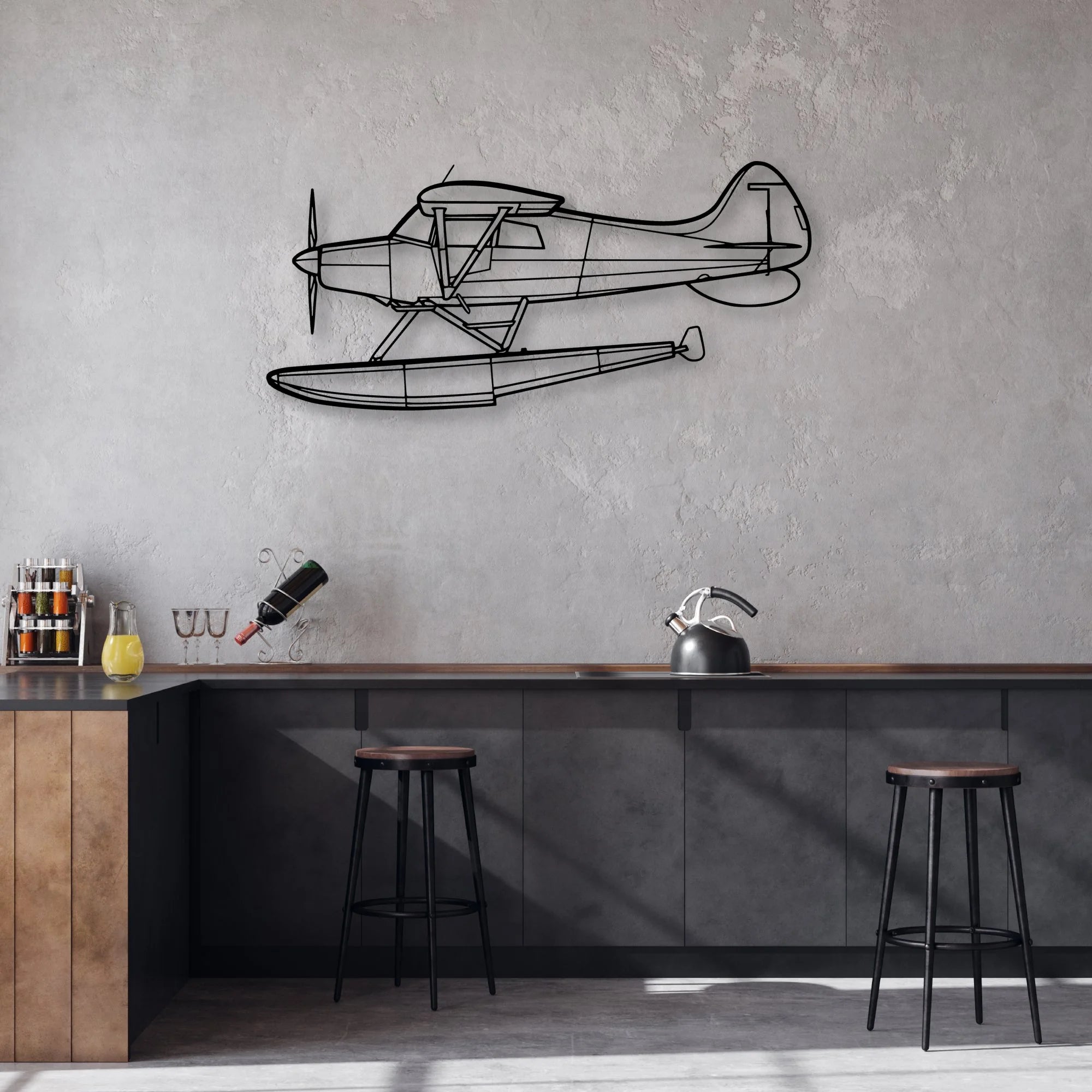 M-4 Classic Aircraft Silhouette Metal Wall Art - Aviation Hangar Decor