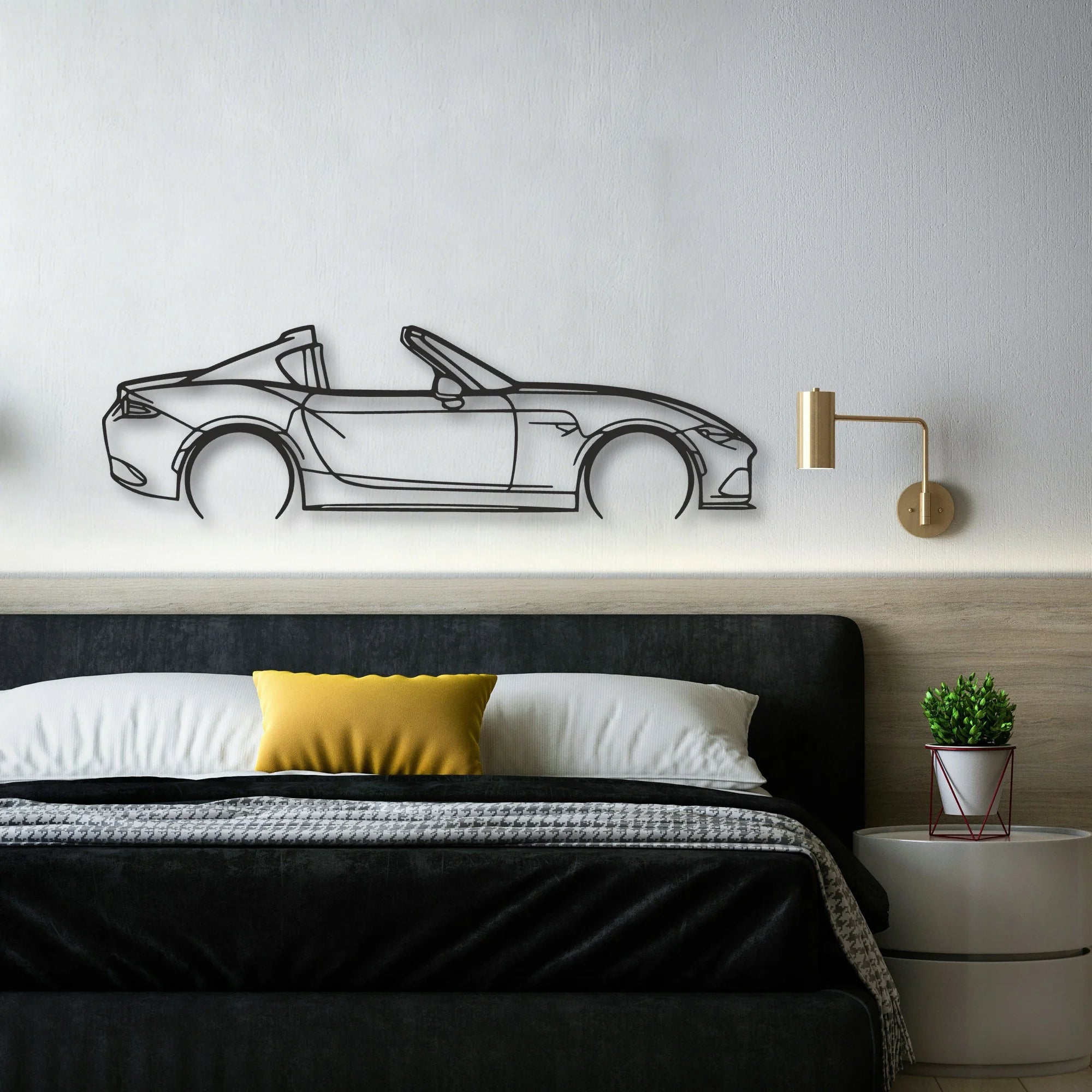 Mazda MX5 Rf Classic Silhouette Metal Wall Art - Automotive Garage Decor