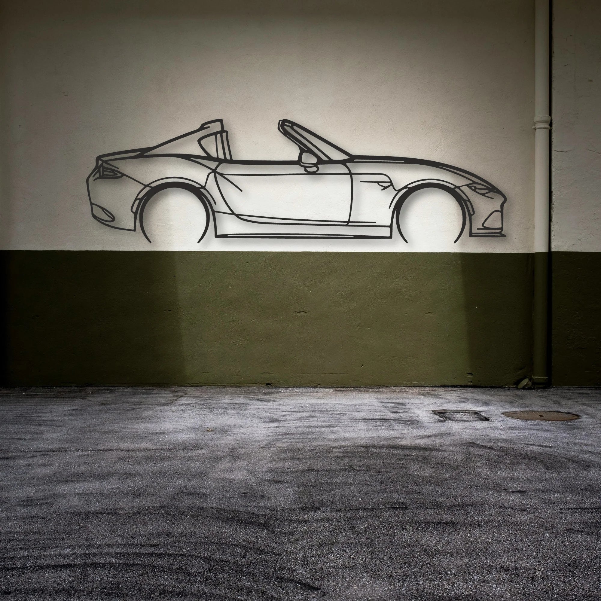 Mazda MX5 Rf Classic Silhouette Metal Wall Art - Automotive Garage Decor