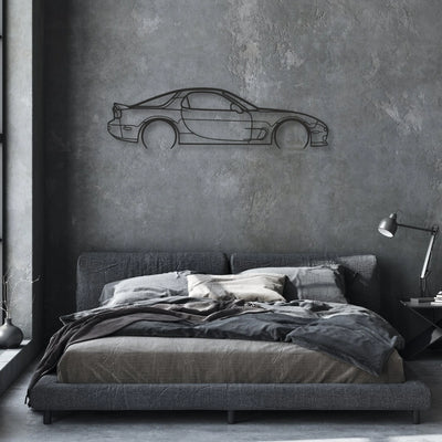 mazda rx7 Classic Silhouette Metal Wall Art - Automotive Garage Decor