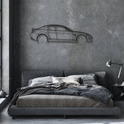 mazda rx8 Classic Silhouette Metal Wall Art - Automotive Garage Decor