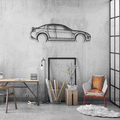 mazda rx8 Classic Silhouette Metal Wall Art - Automotive Garage Decor