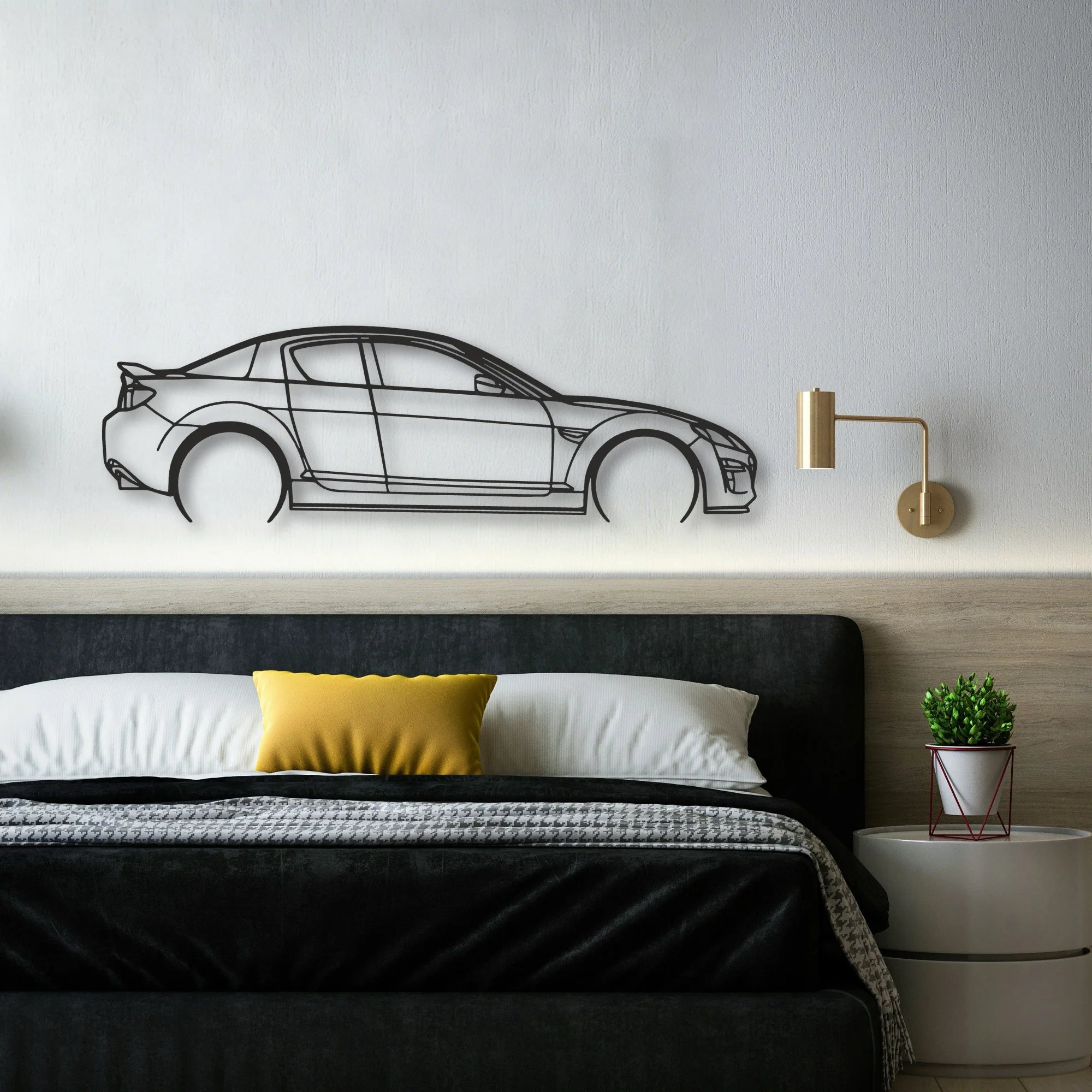 Mazda RX8 Classic Silhouette Metal Wall Art - Automotive Garage Decor