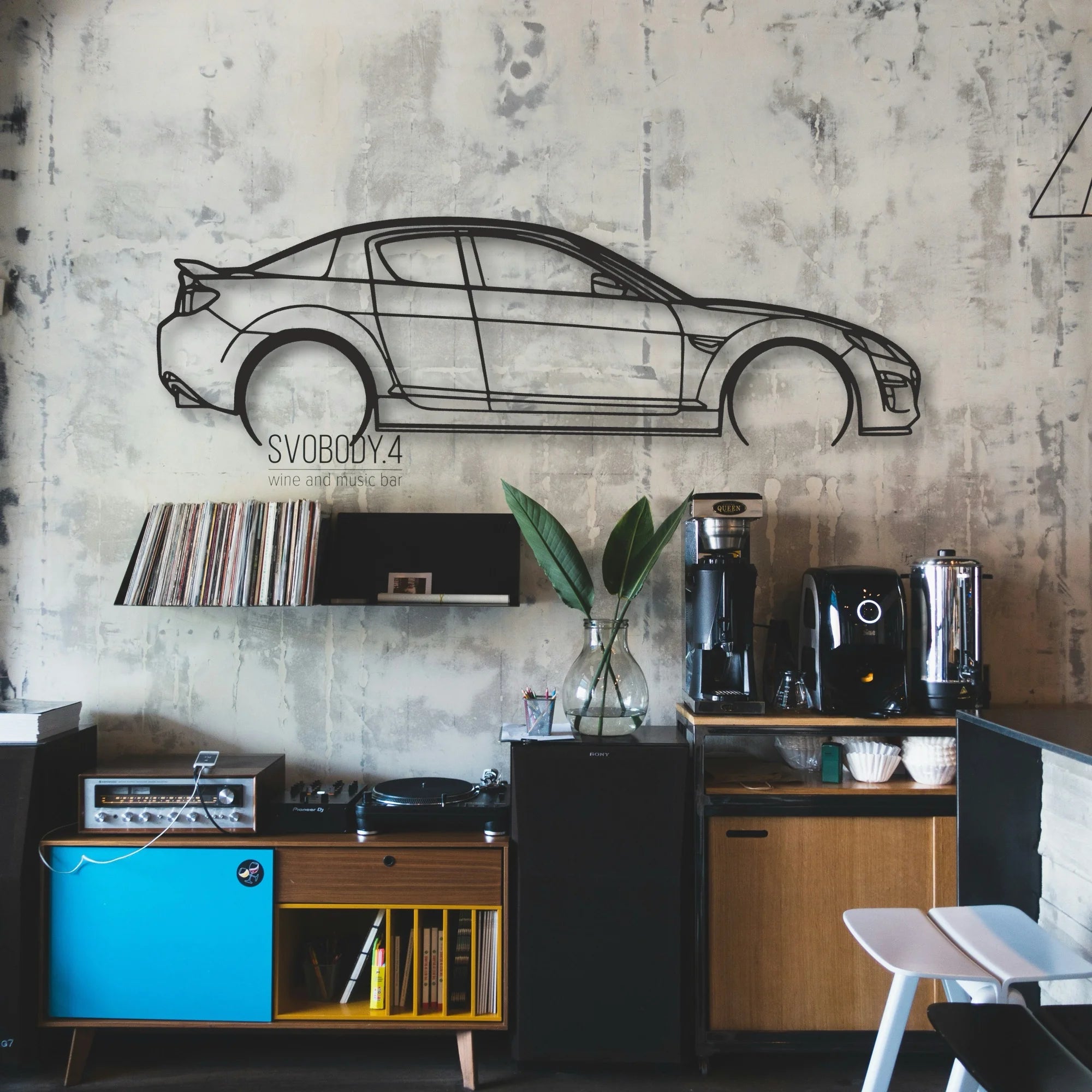 Mazda RX8 Classic Silhouette Metal Wall Art - Automotive Garage Decor