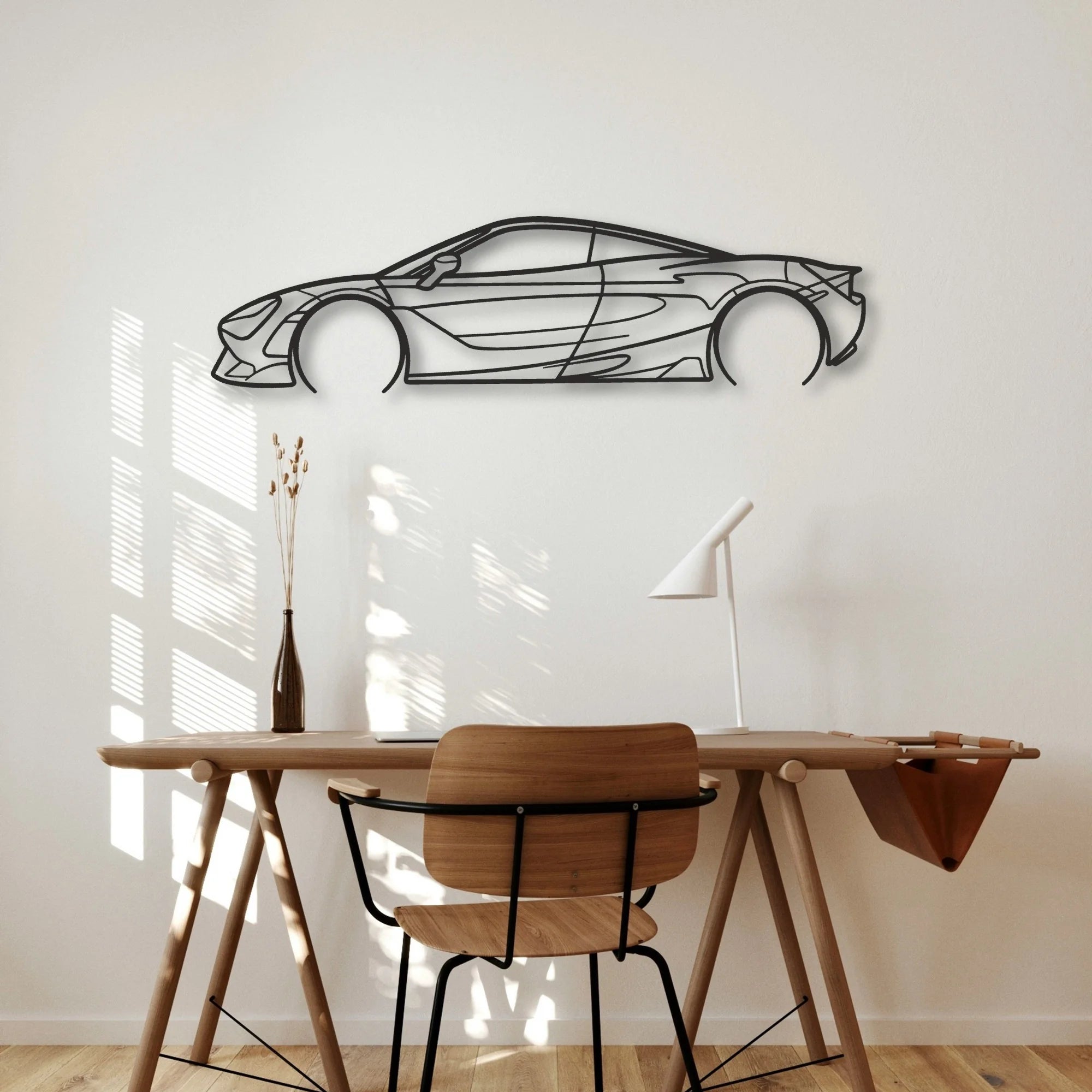 Mclaren 720s Classic Silhouette Metal Wall Art - Automotive Garage Decor