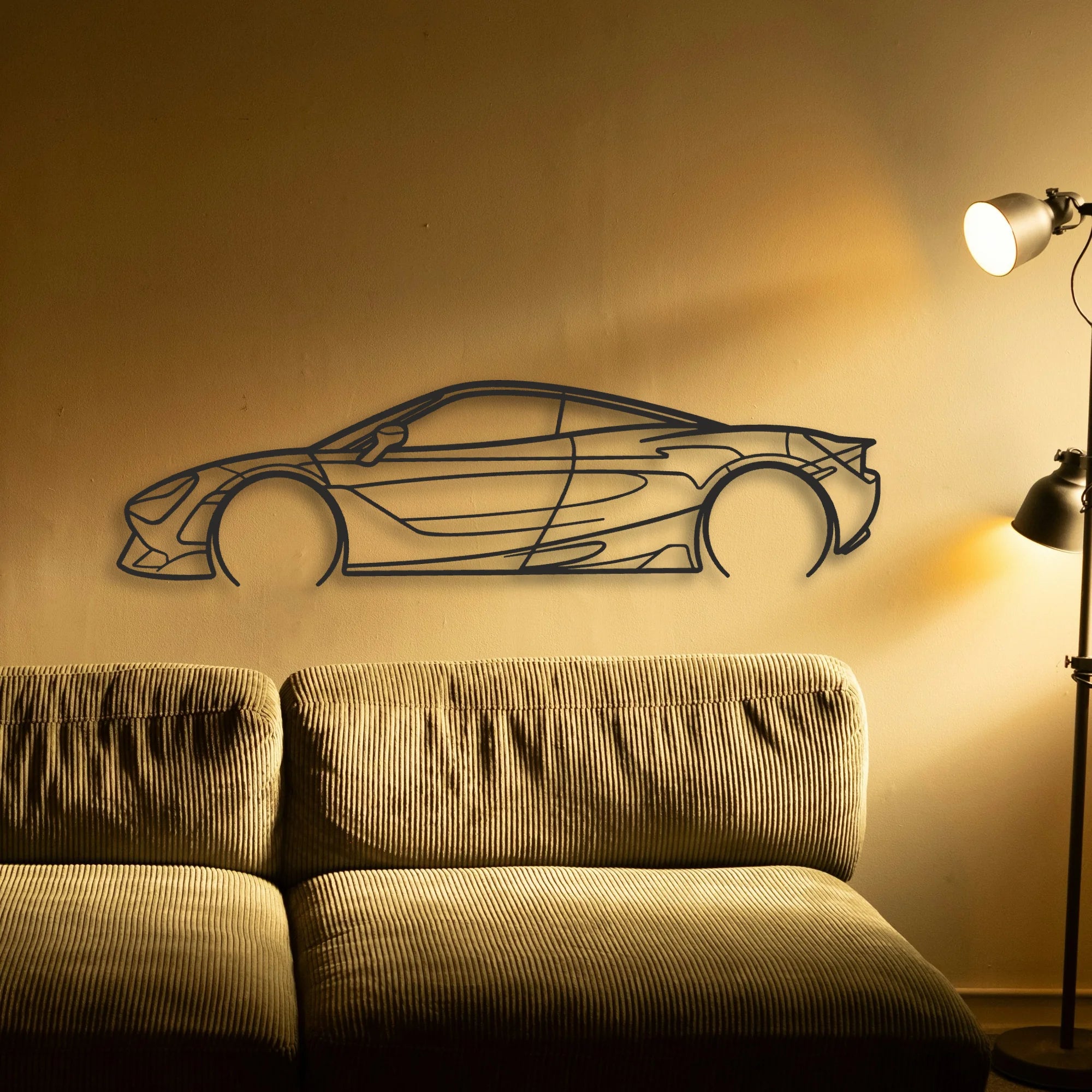 Mclaren 720s Classic Silhouette Metal Wall Art - Automotive Garage Decor