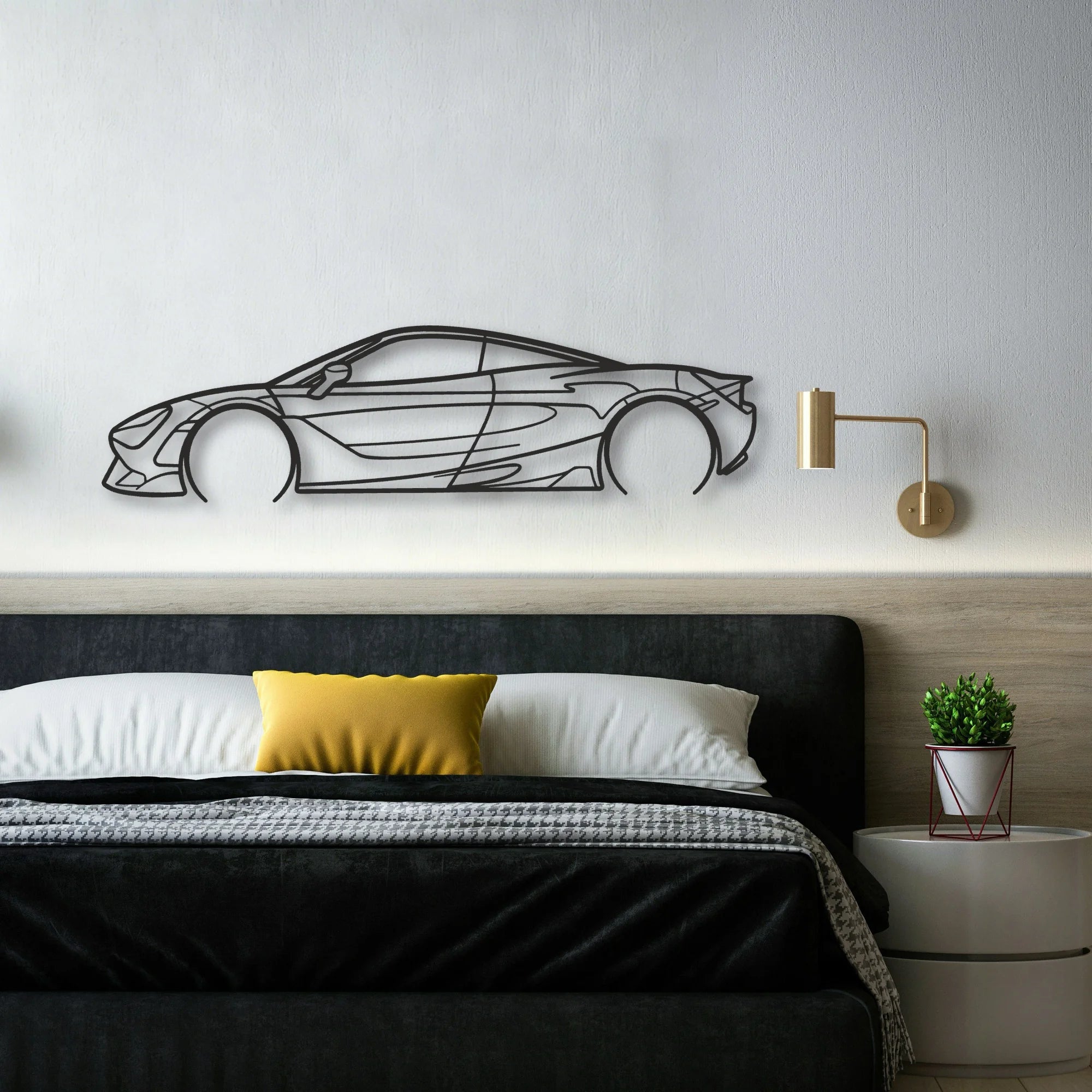 Mclaren 720s Classic Silhouette Metal Wall Art - Automotive Garage Decor
