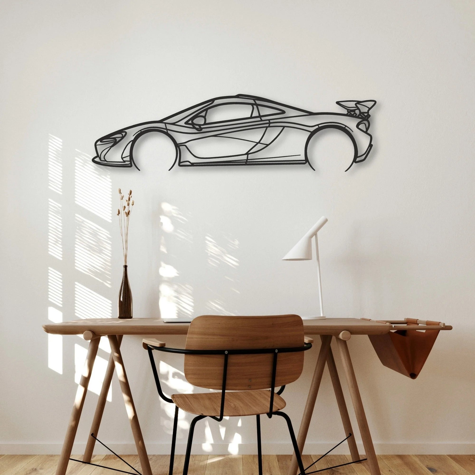 Mclaren P1 Classic Silhouette Metal Wall Art - Automotive Garage Decor