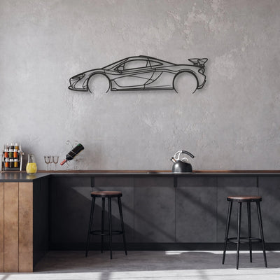 mclaren p1 Classic Silhouette Metal Wall Art - Automotive Garage Decor