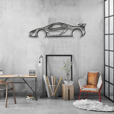mclaren p1 Classic Silhouette Metal Wall Art - Automotive Garage Decor