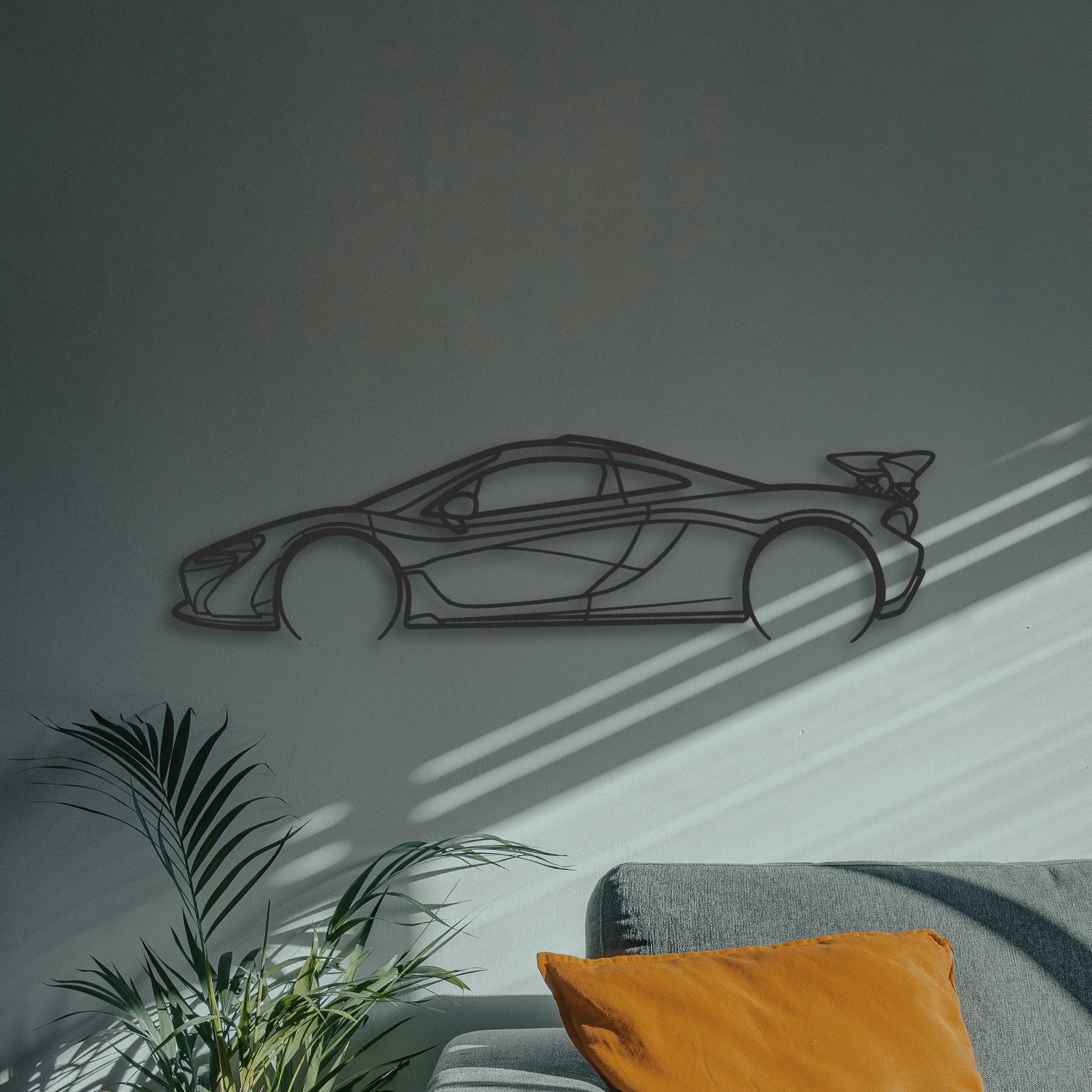 Mclaren P1 Classic Silhouette Metal Wall Art - Automotive Garage Decor
