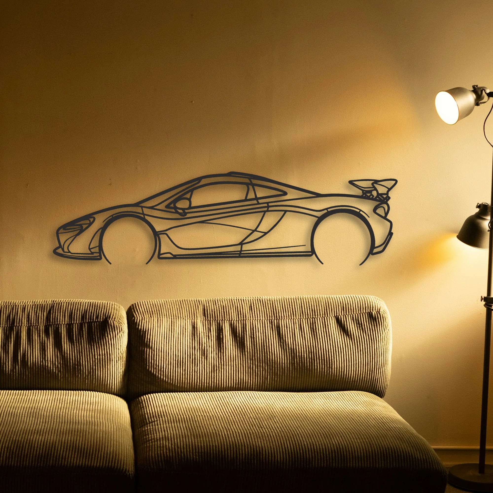 Mclaren P1 Classic Silhouette Metal Wall Art - Automotive Garage Decor