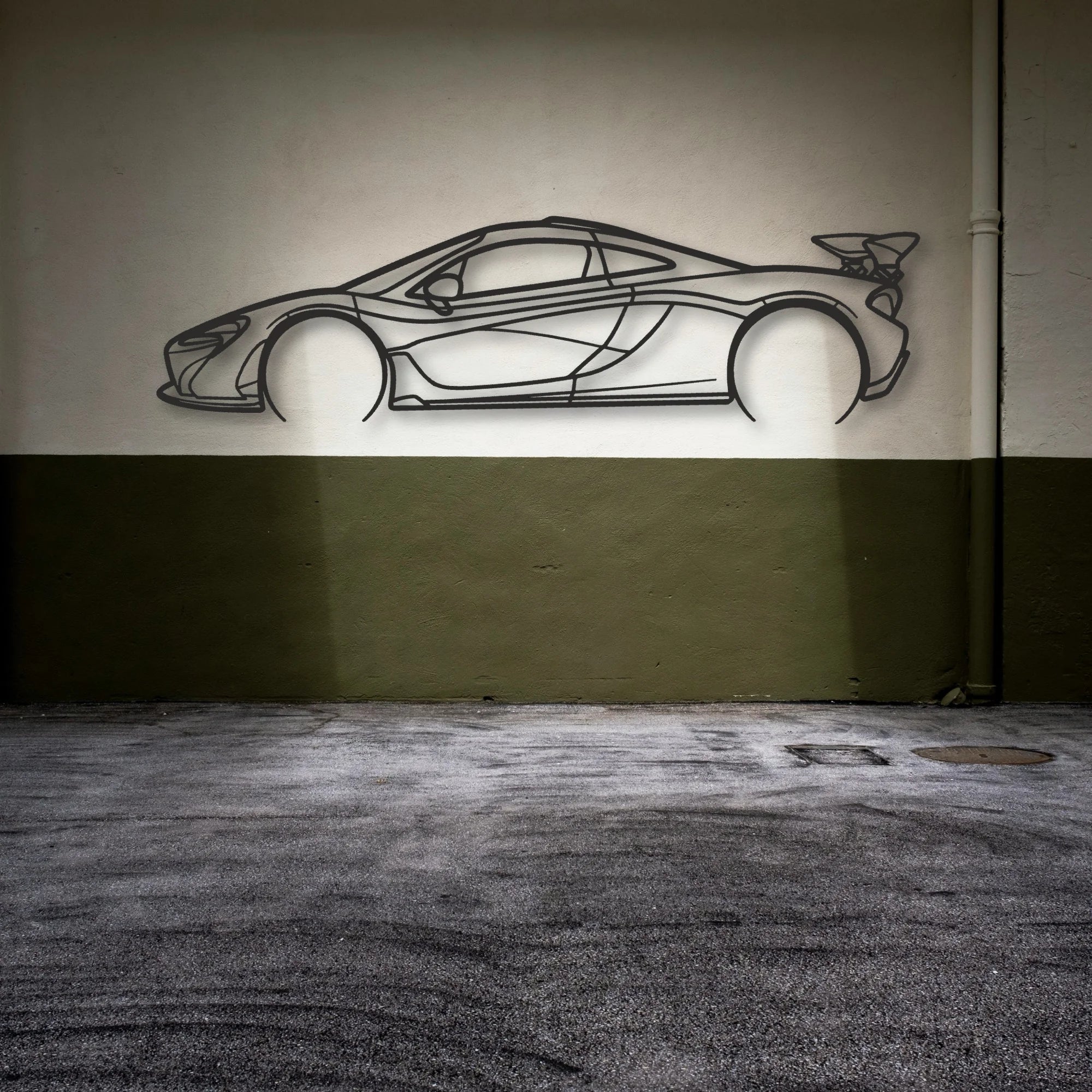 Mclaren P1 Classic Silhouette Metal Wall Art - Automotive Garage Decor