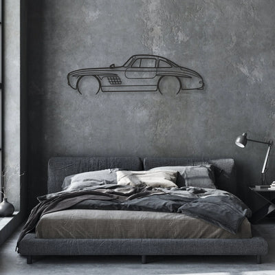 mercedes 300 sl Classic Silhouette Metal Wall Art - Automotive Garage Decor