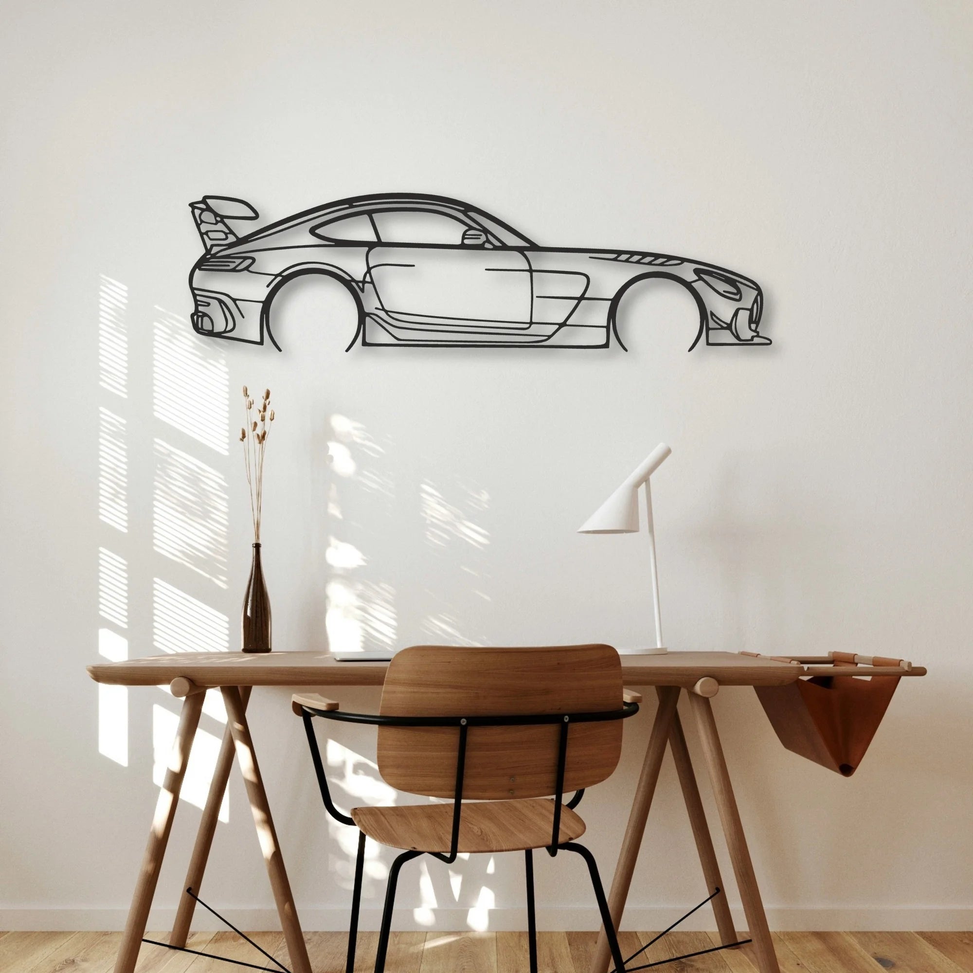 Mercedes AMG GT Classic Silhouette Metal Wall Art - Automotive Garage Decor