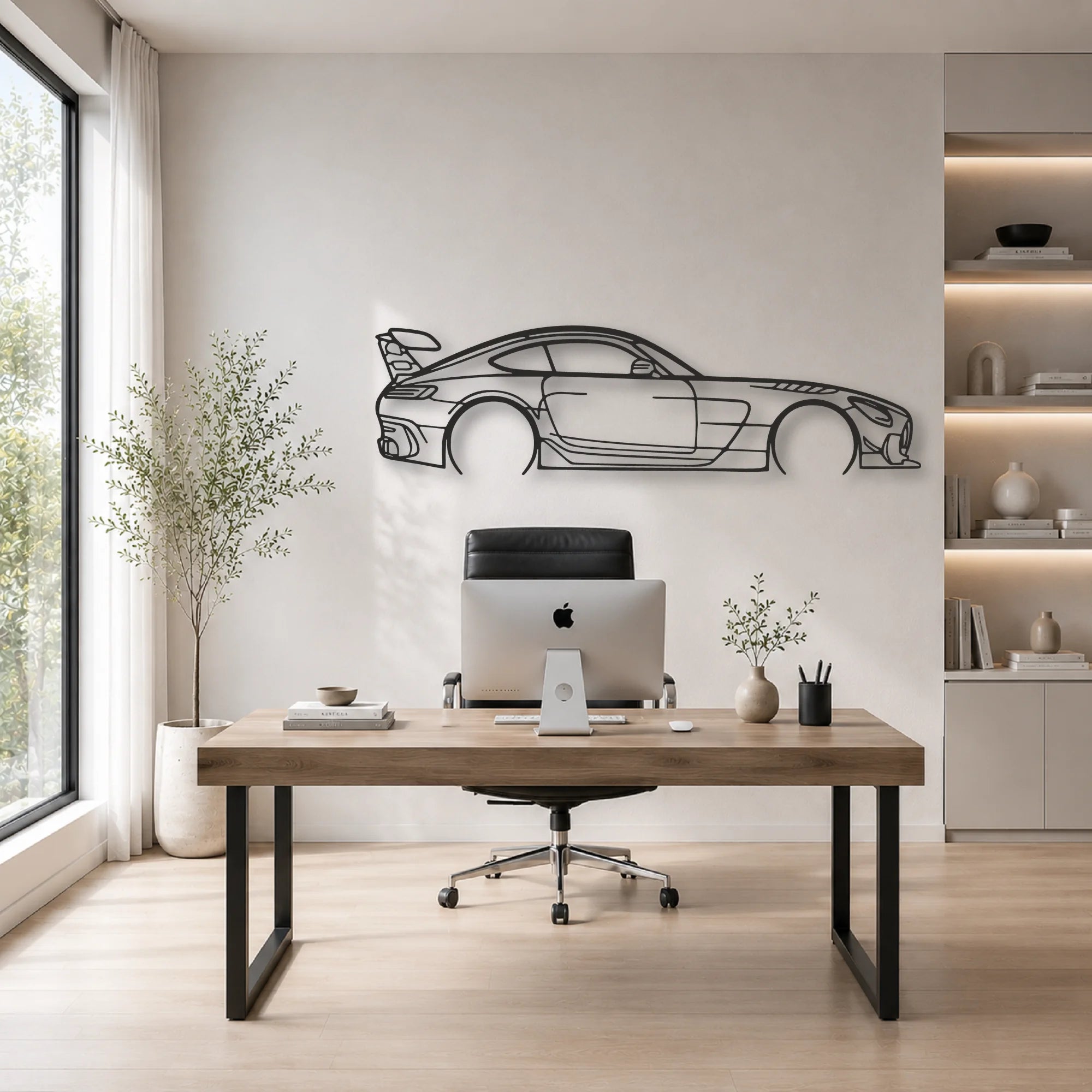 Mercedes AMG GT Classic Silhouette Metal Wall Art - Automotive Garage Decor