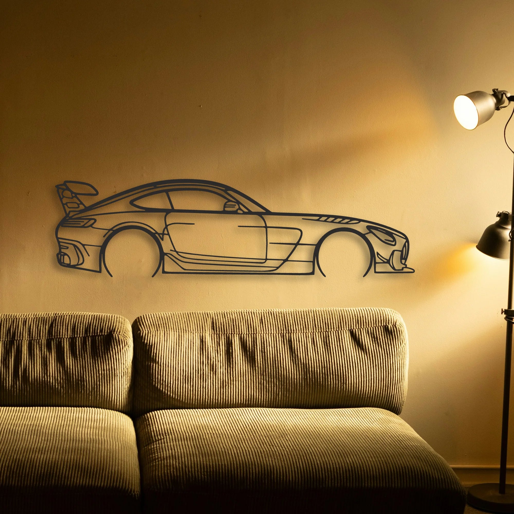 Mercedes AMG GT Classic Silhouette Metal Wall Art - Automotive Garage Decor