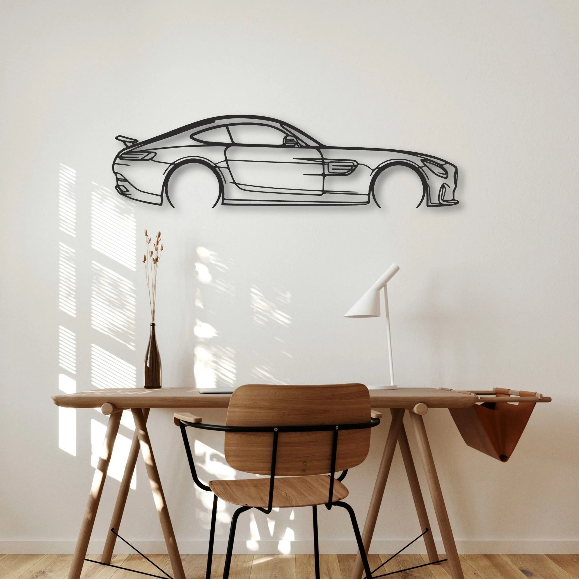 Mercedes AMG GTS Classic Silhouette Metal Wall Art - Automotive Garage Decor