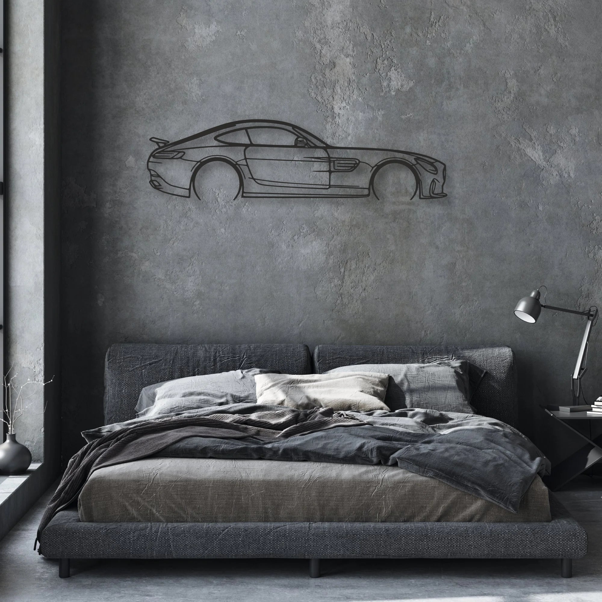 mercedes amg gts Classic Silhouette Metal Wall Art - Automotive Garage Decor