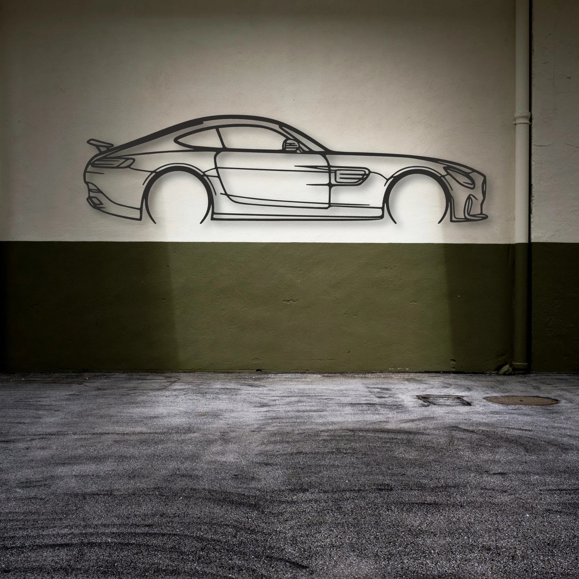 Mercedes AMG GTS Classic Silhouette Metal Wall Art - Automotive Garage Decor