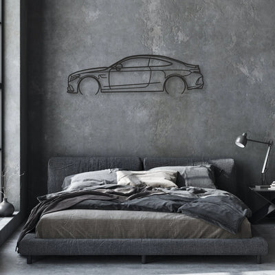 mercedes c63 amg Classic Silhouette Metal Wall Art - Automotive Garage Decor