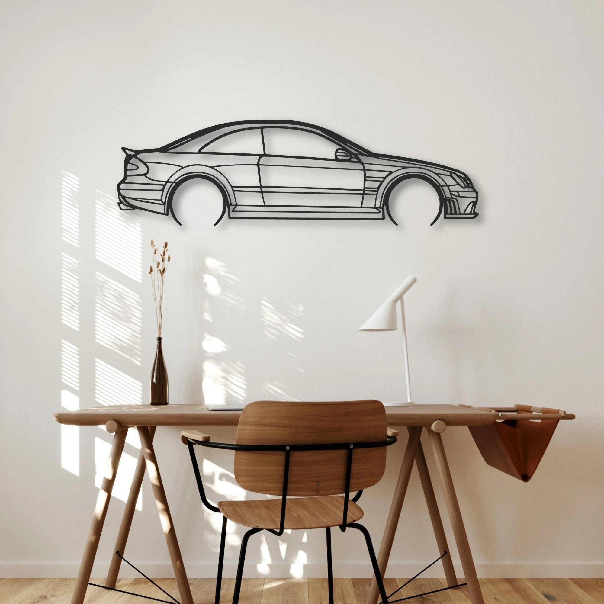 Mercedes CLK63 Classic Silhouette Metal Wall Art - Automotive Garage Decor