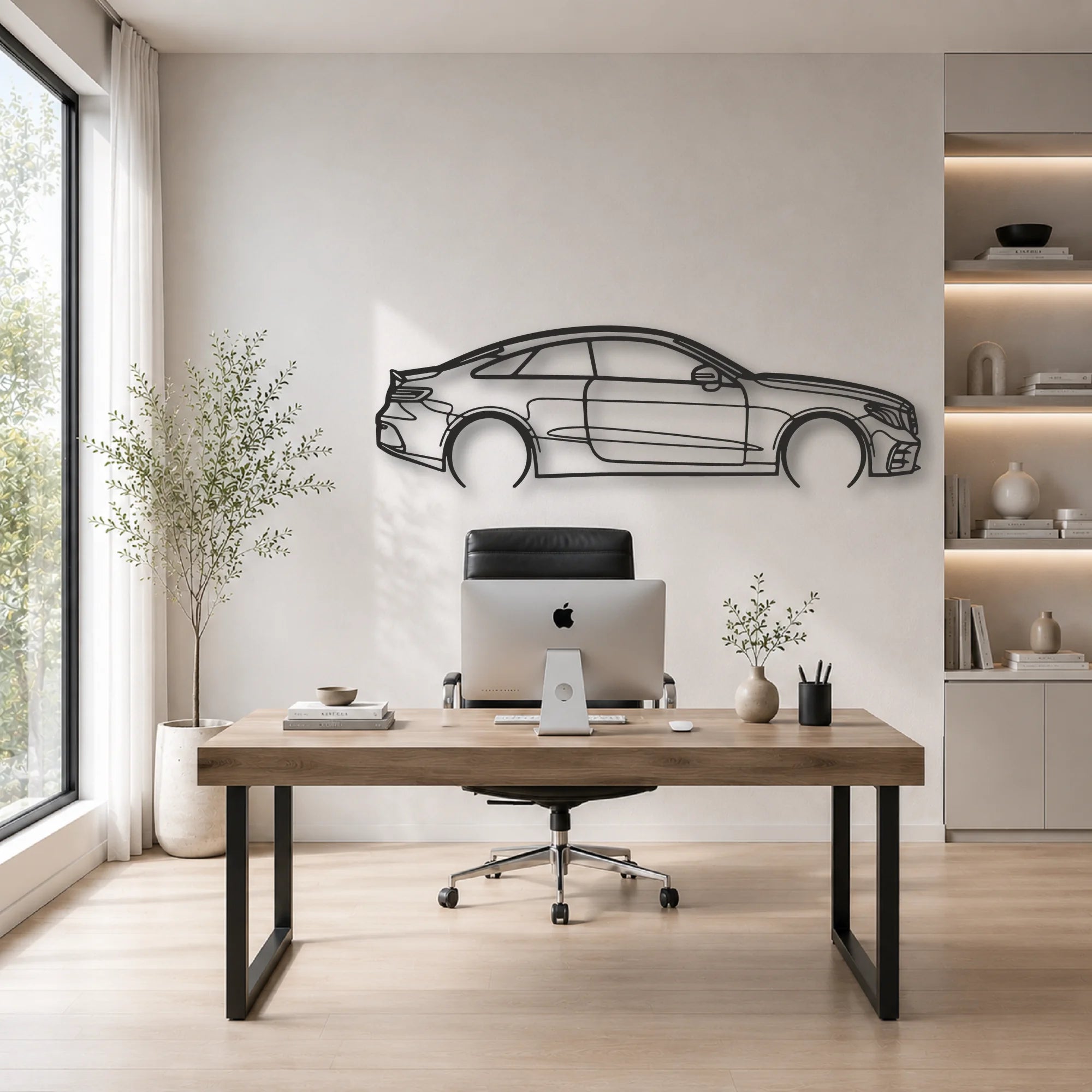 Mercedes E53 AMG Classic Silhouette Metal Wall Art - Automotive Garage Decor