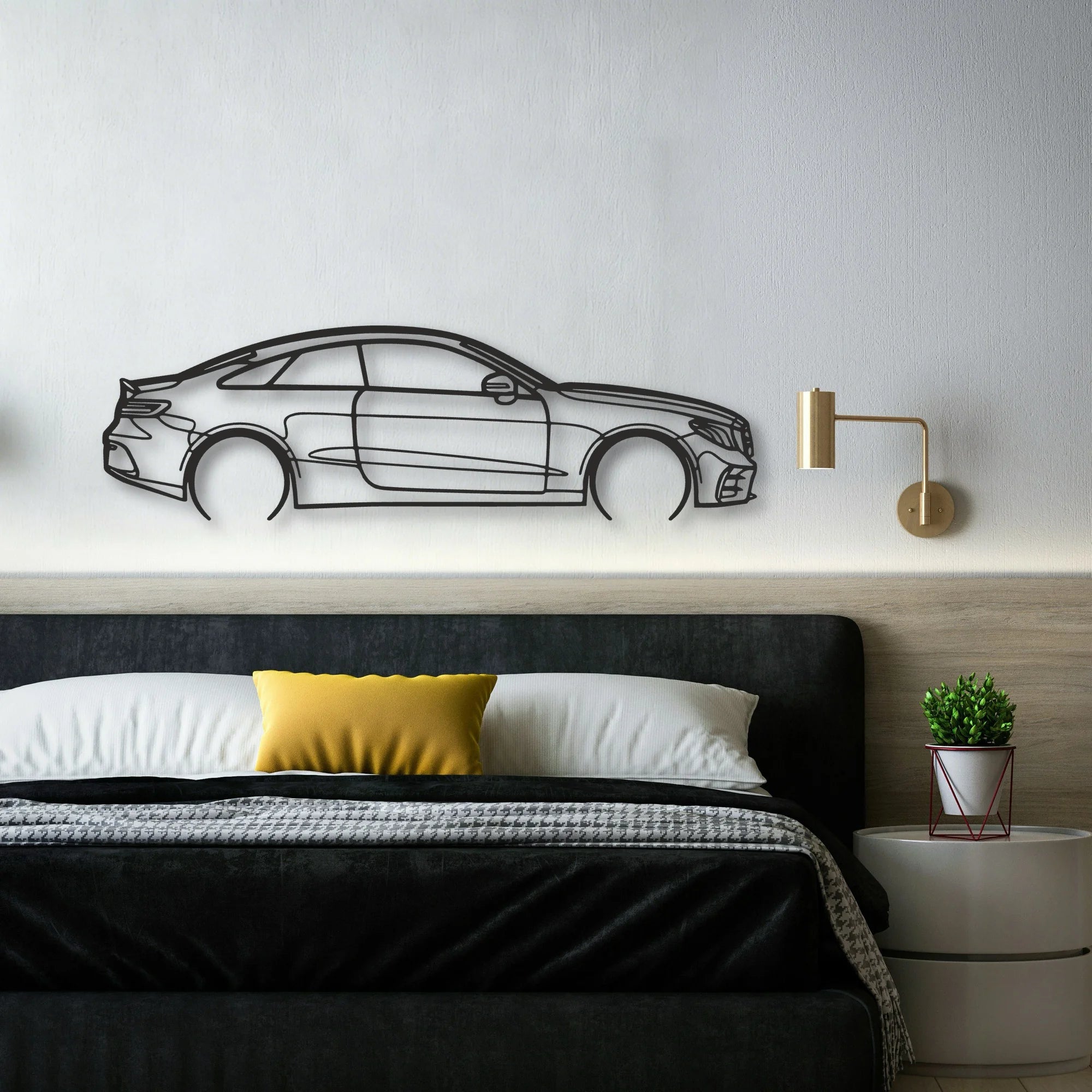 Mercedes E53 AMG Classic Silhouette Metal Wall Art - Automotive Garage Decor