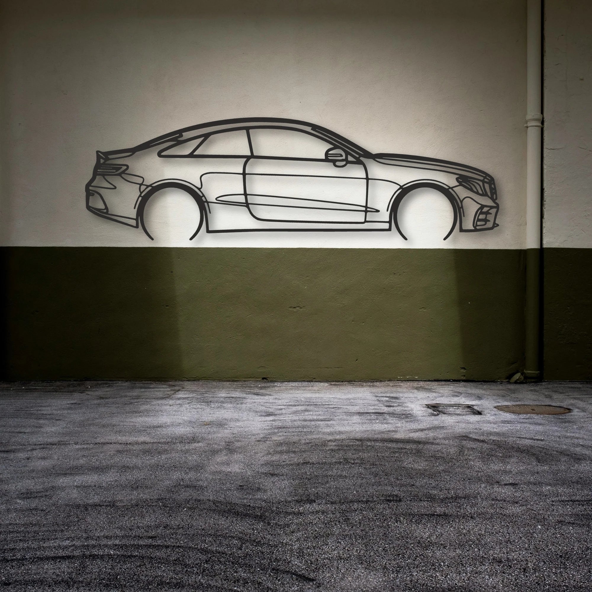 Mercedes E53 AMG Classic Silhouette Metal Wall Art - Automotive Garage Decor