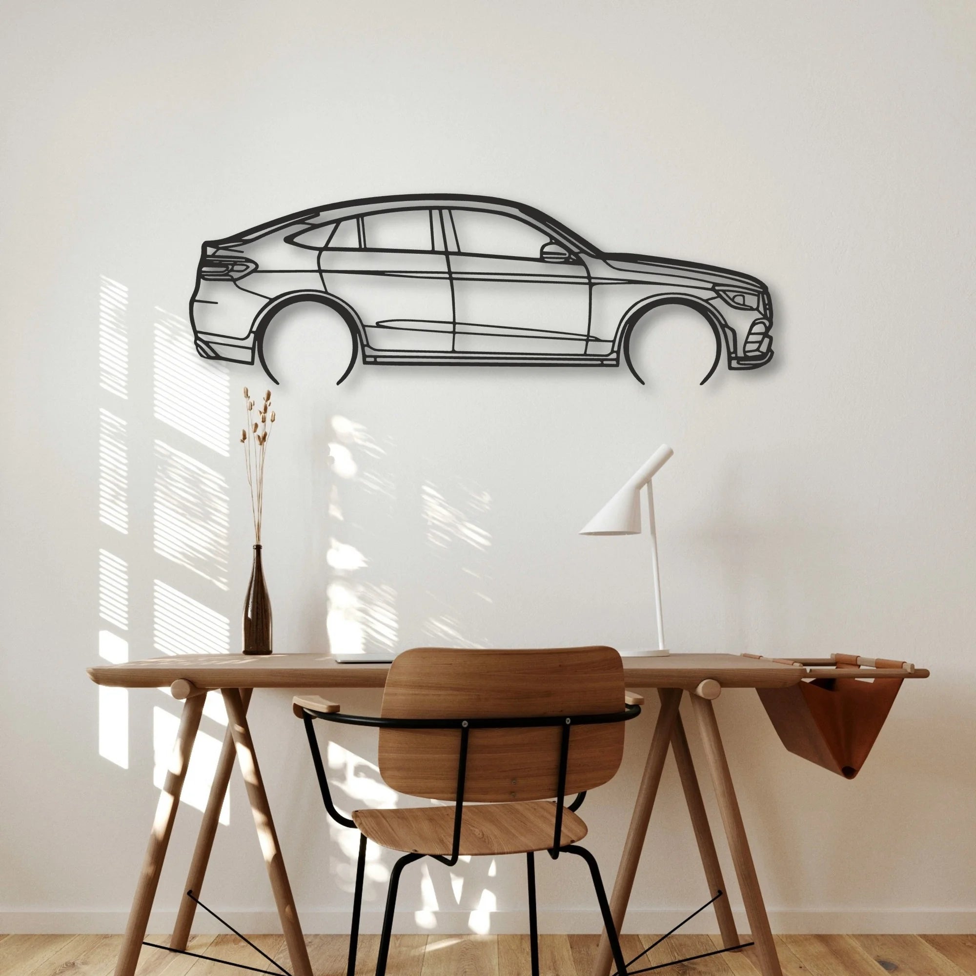 Mercedes Glc Coupe Classic Silhouette Metal Wall Art - Automotive Garage Decor