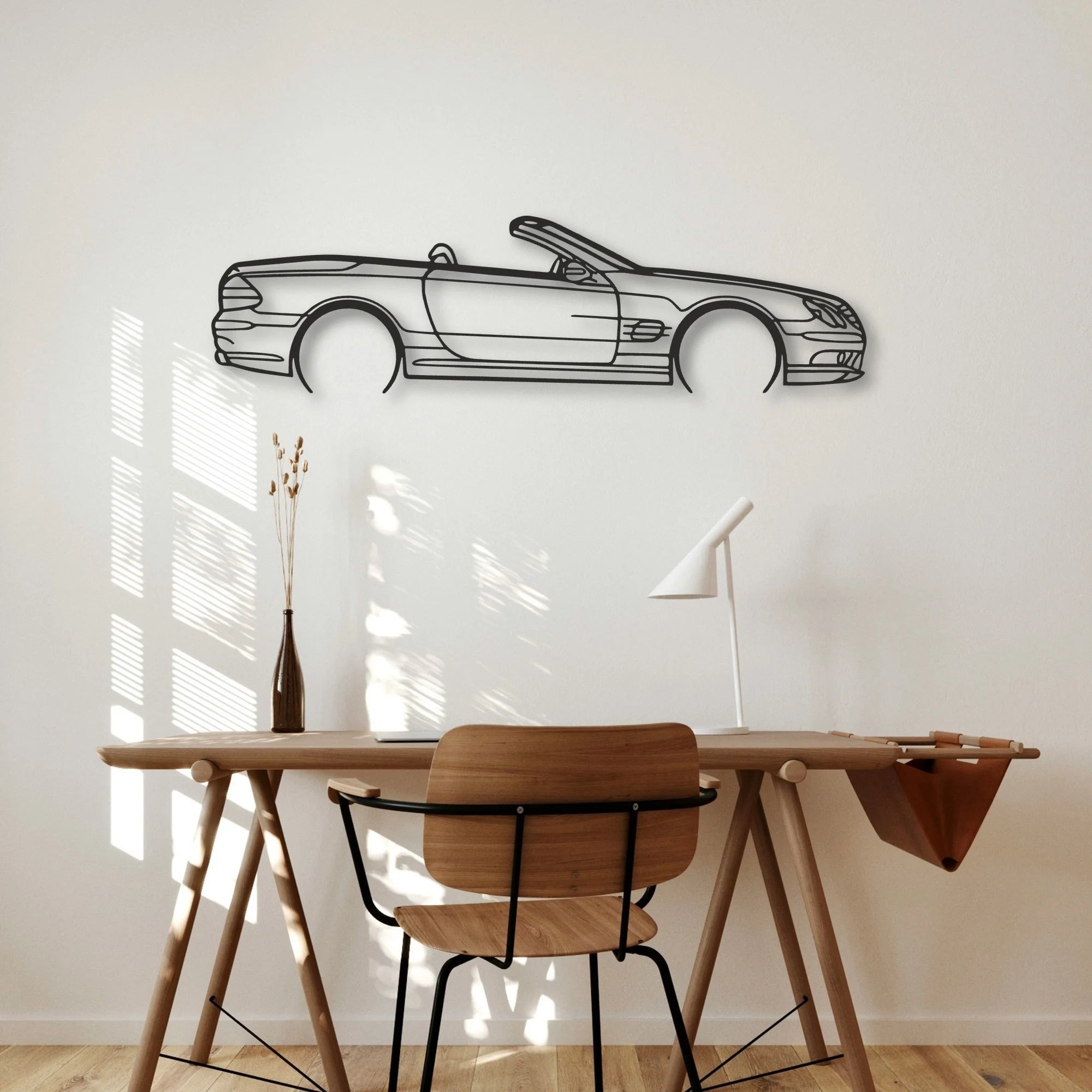 Mercedes SL55 R230 Classic Silhouette Metal Wall Art - Automotive Garage Decor