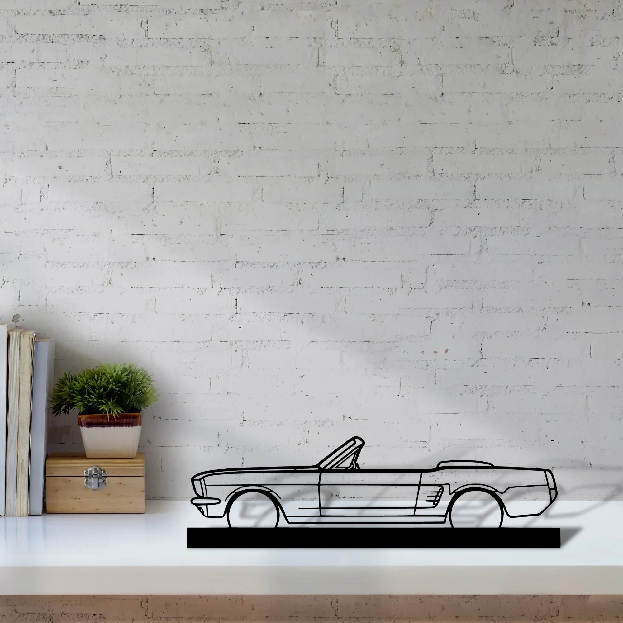 mustang-1966-convertible Silhouette Metal Art Stand - Aero Silhouette