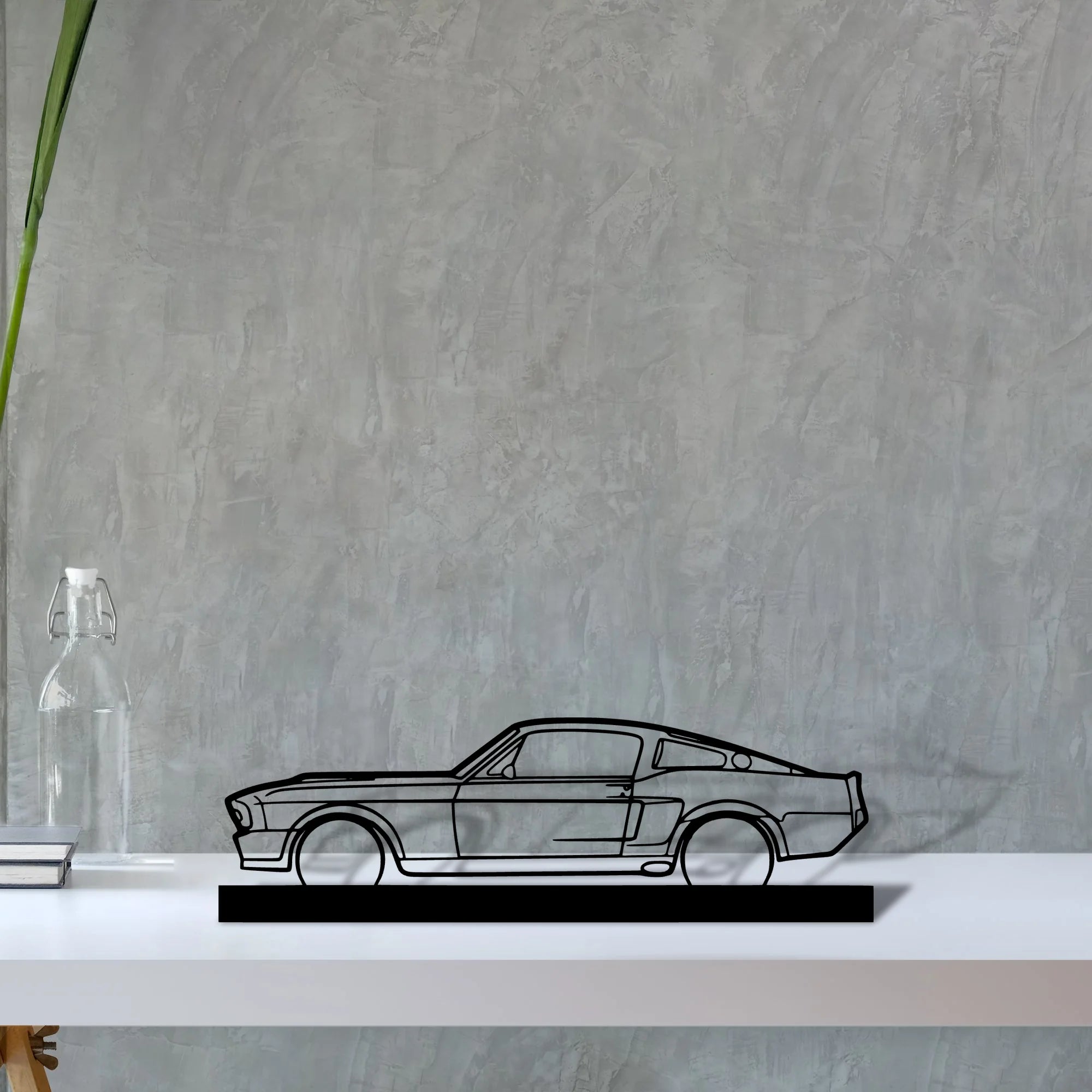mustang-1967 Silhouette Metal Art Stand - Aero Silhouette