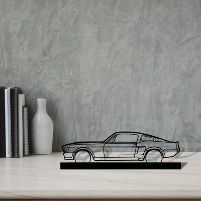 mustang-1967 Silhouette Metal Art Stand - Aero Silhouette