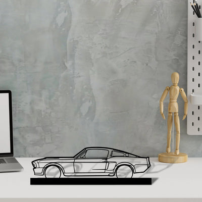 mustang-1967 Silhouette Metal Art Stand - Aero Silhouette